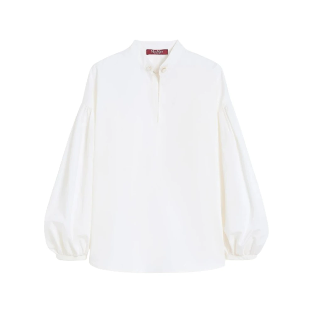 Max Mara Kvinno Vit Blusar & Skjortor Dam, S, Ginnasta Blus