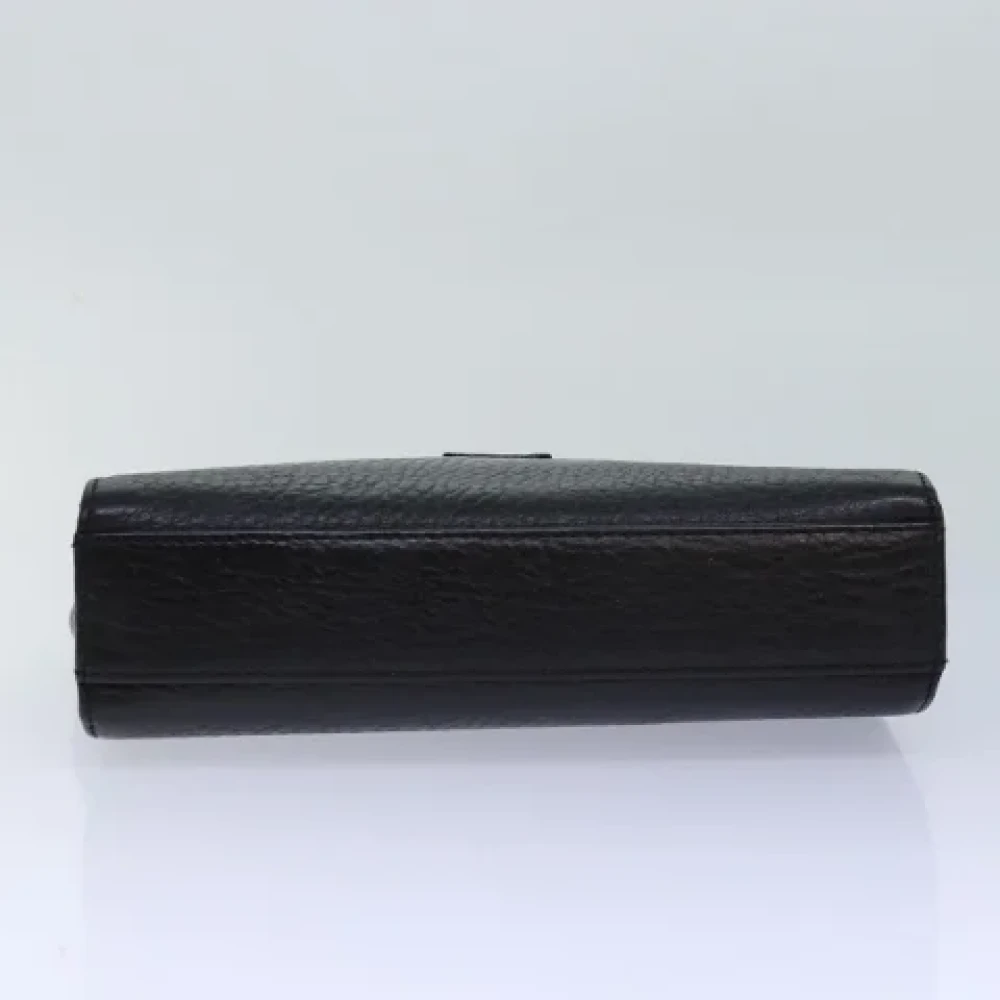 Burberry Vintage Pre-owned Leather clutches Black Dames
