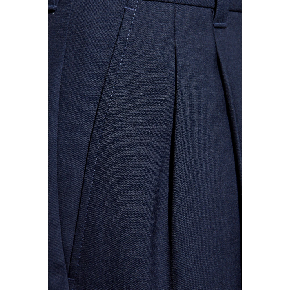 Casablanca Wollen broek met vouw Blue Heren