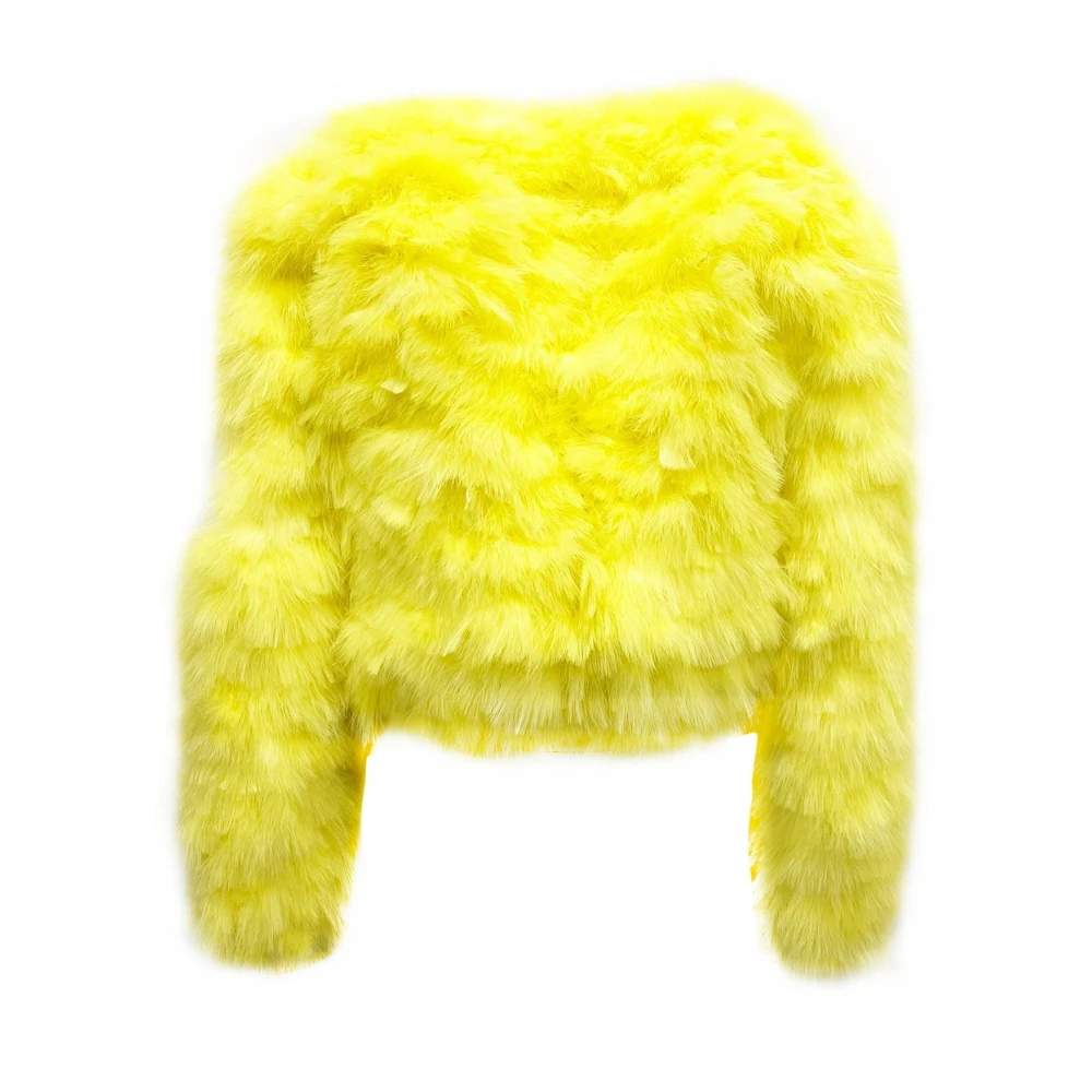 Dsquared2 Bomberjack met Veren en Rits Yellow Dames