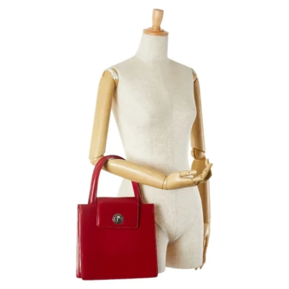 Bvlgari Vintage Pre-owned Leather handbags Red Dames