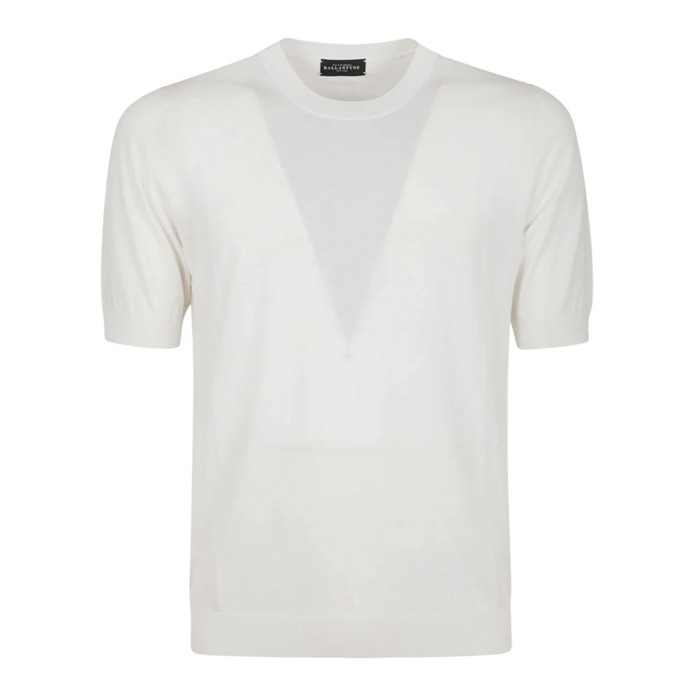 Ballantyne Mannelijk Wit Tops Heren, M, Katoen, Pullover Met Korte Mouwen