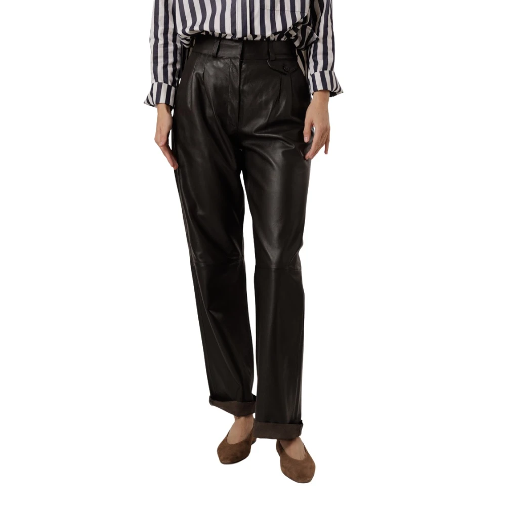 Alter Ego Ripley Dark Brown Leren Broek Brown Dames