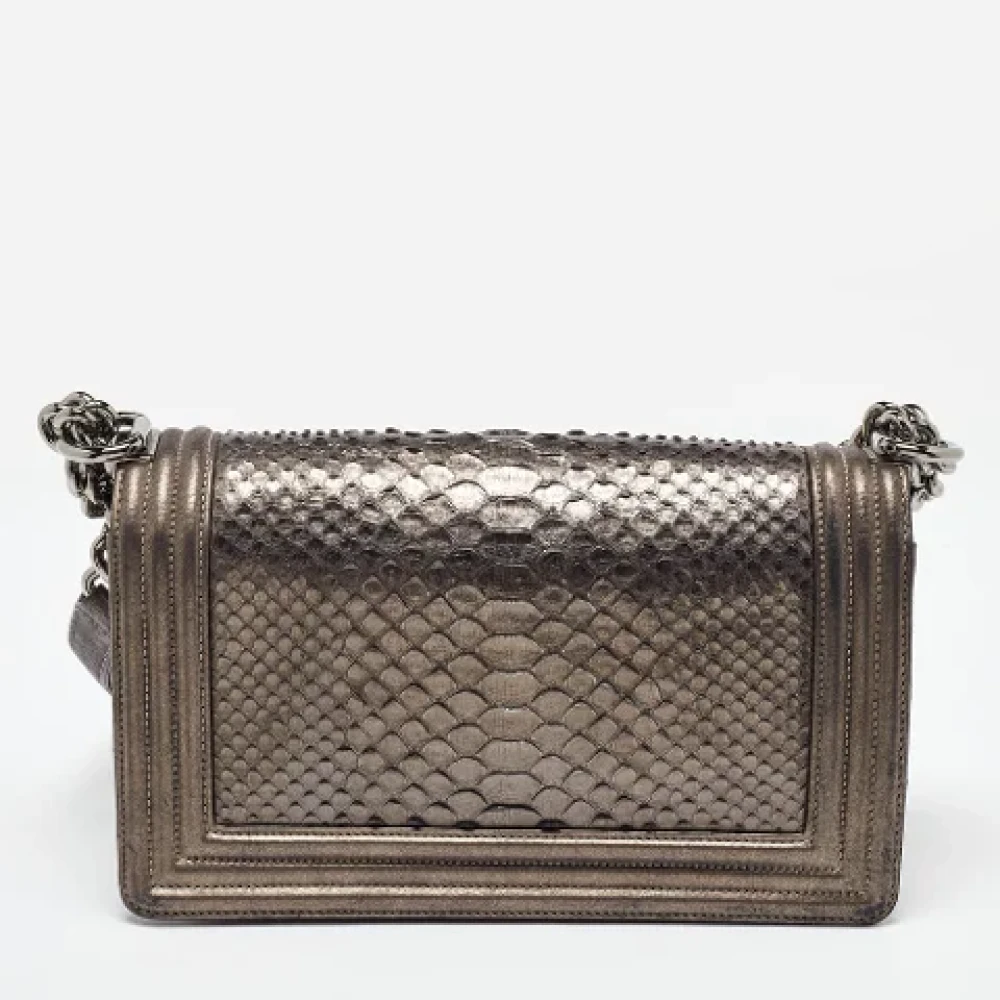 Chanel Vintage Pre-owned Leather chanel-bags Gray Dames