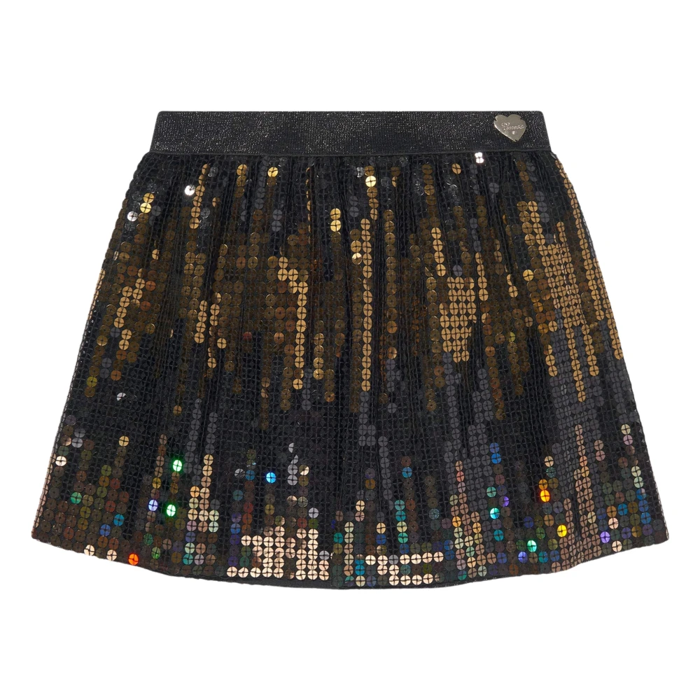 Guess Women's Black Sequin Mini Skirt In