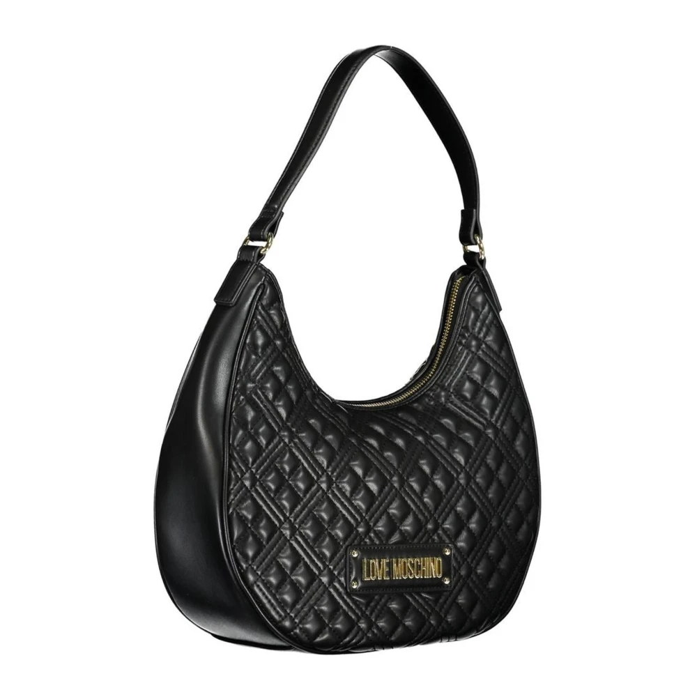 Moschino Zwarte Schoudertas met Interne Zakken Black Dames
