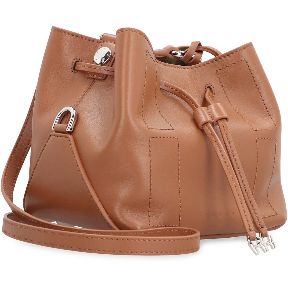 Hogan Mini Leren Emmerzak met Trekkoord Brown Dames