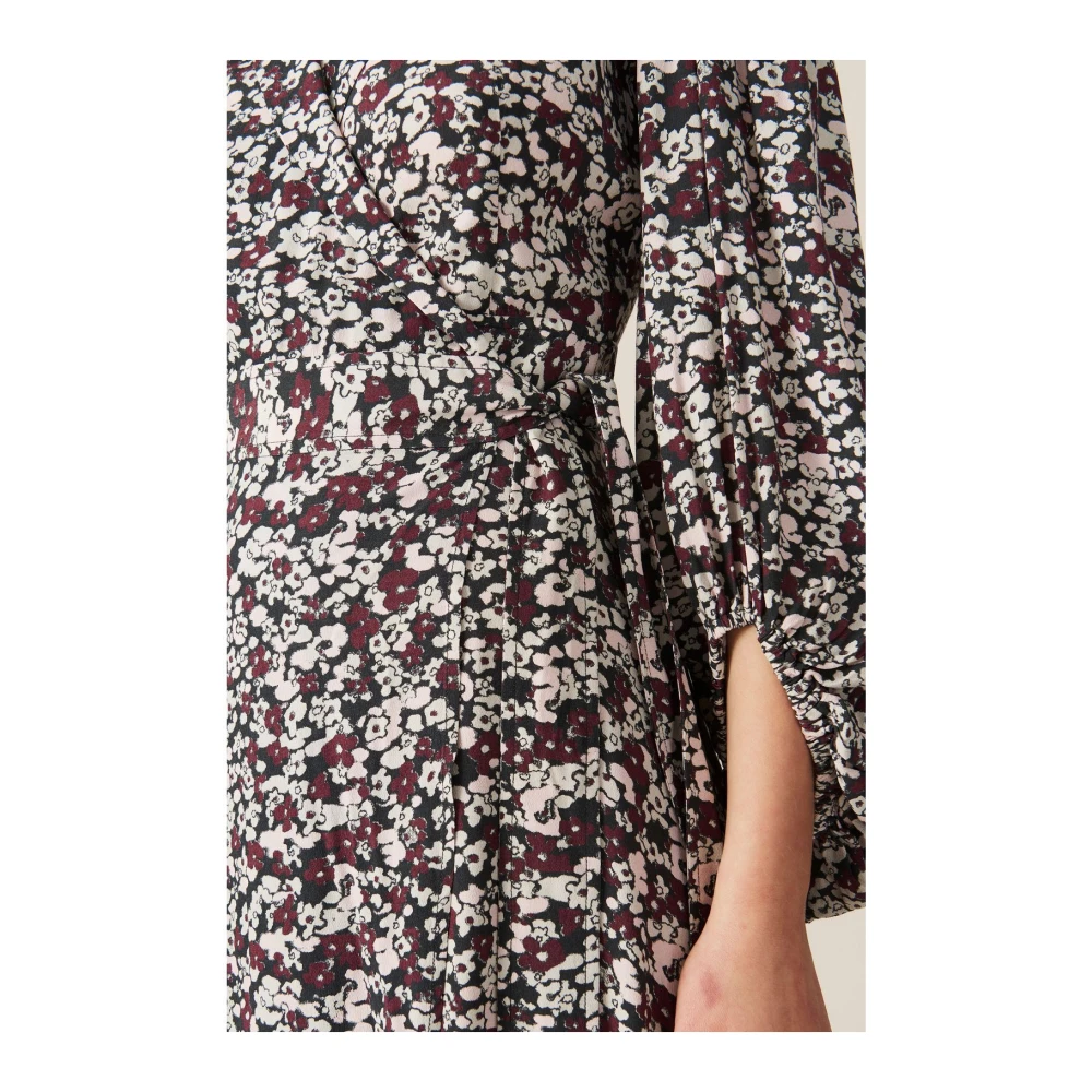 Ganni Bloemen Wikkeljurk met Ballonmouwen Multicolor Dames