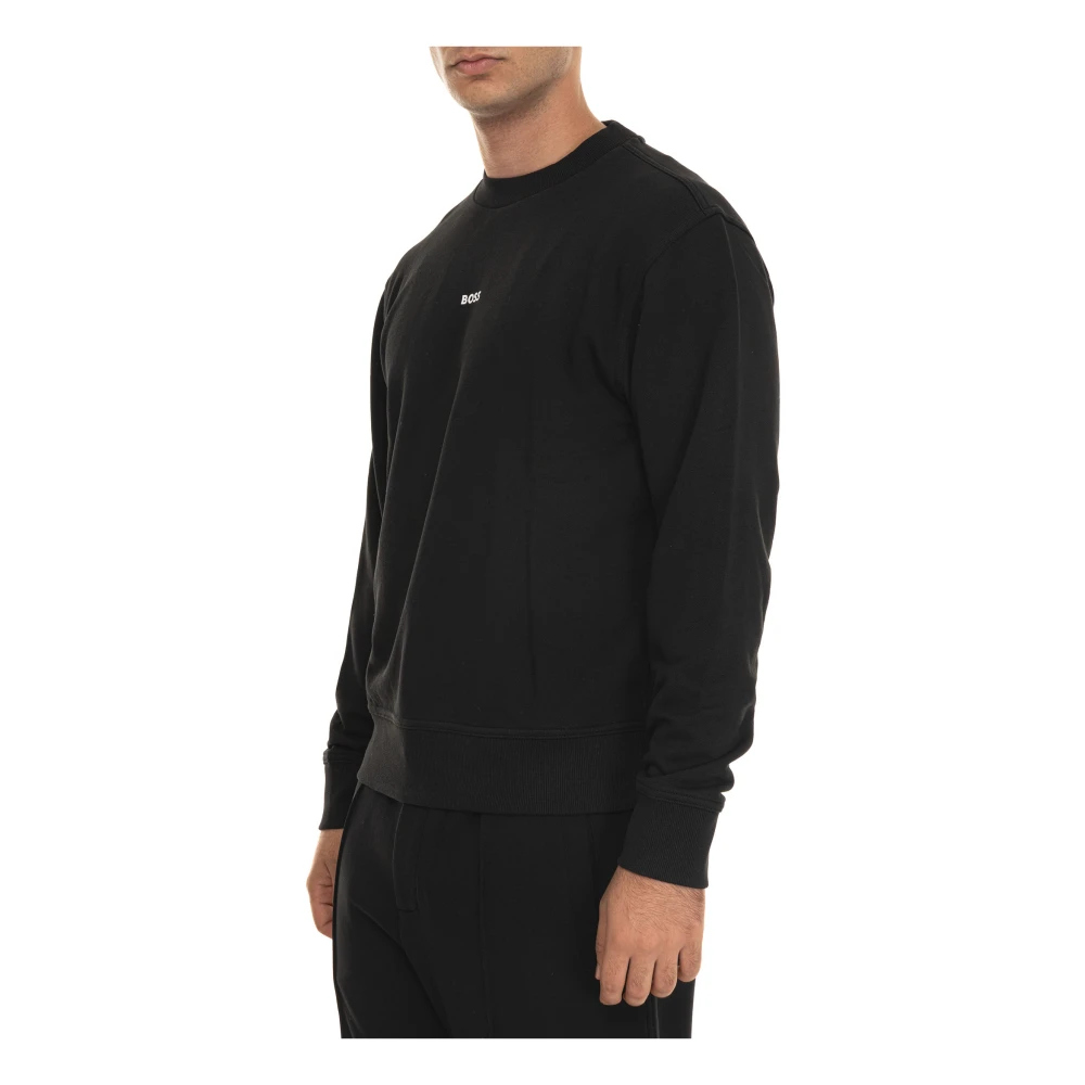 Boss Ronde hals Sweatshirt met Klein Logo Black Heren