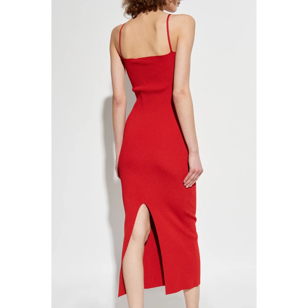 Versace Aansluitende jurk met bandjes Red Dames