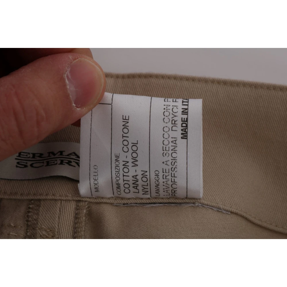 Ermanno Scervino Chique Beige Cropped Broek Regular Fit Beige Dames