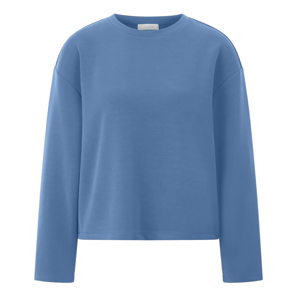 Rich & Royal Zachte Crew Neck T-Shirt Blue Dames