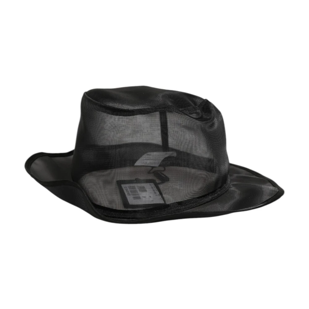 Dolce & Gabbana Men's Black Silk Mesh Bucket Fisherman Cap Hat