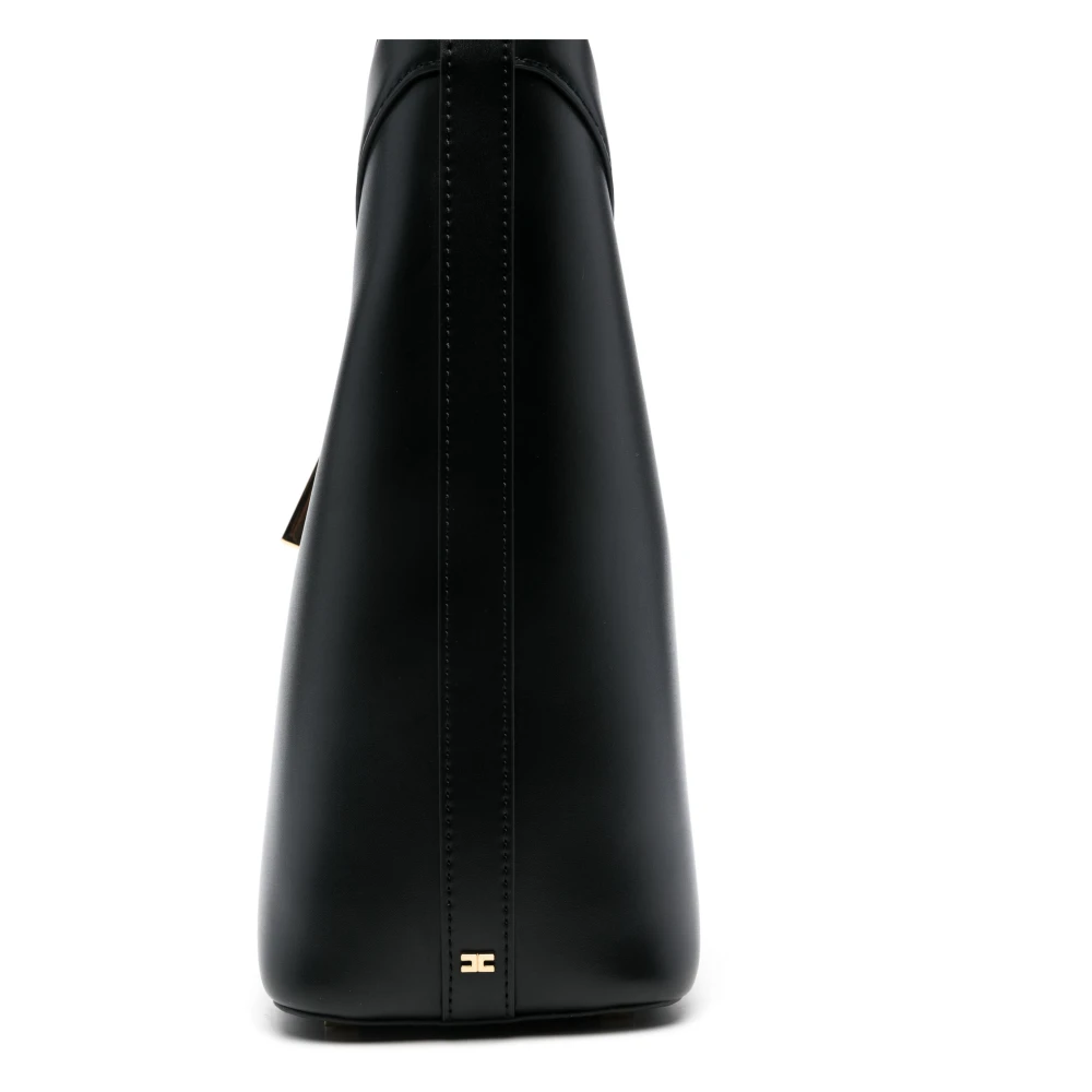 Elisabetta Franchi Zwarte Leren Handtas 110 Nero Black Dames