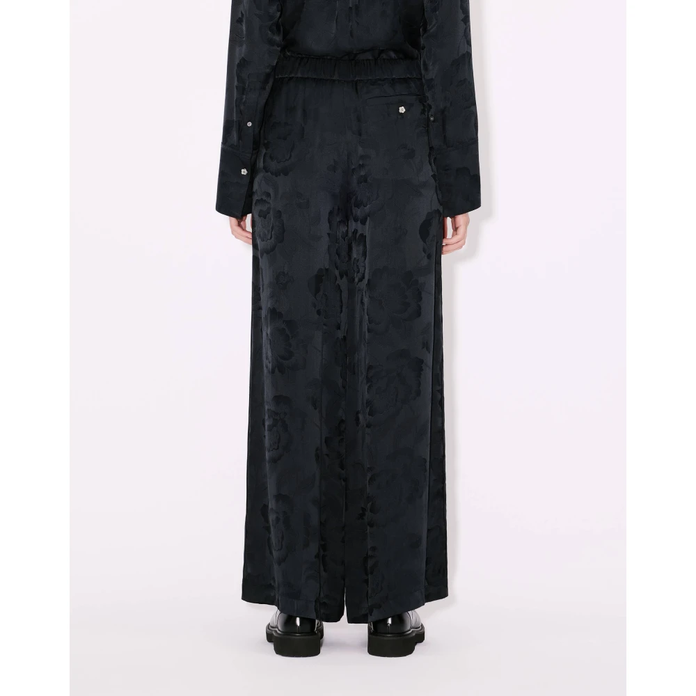 Kenzo Peonies Jacquard Broek Zwart Black Dames