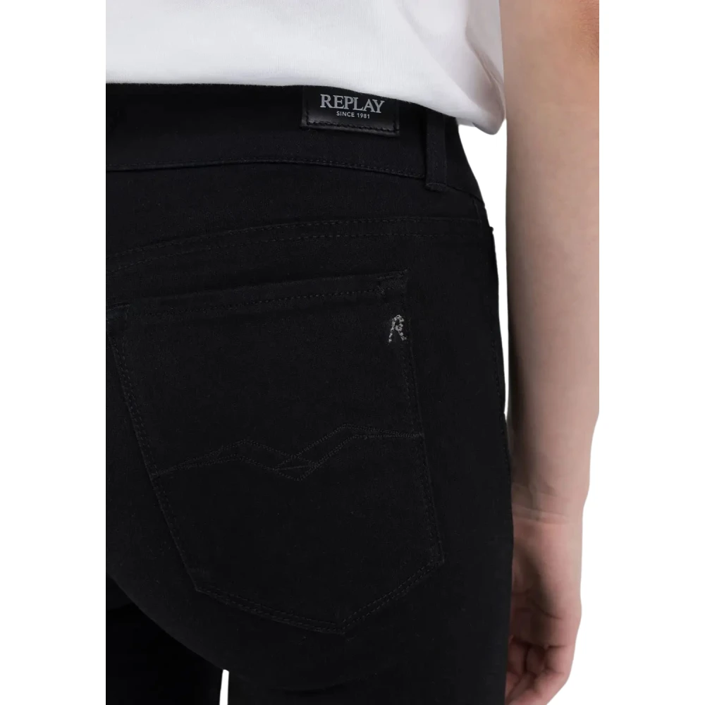 Replay Zwarte Denim Jeans Black Dames