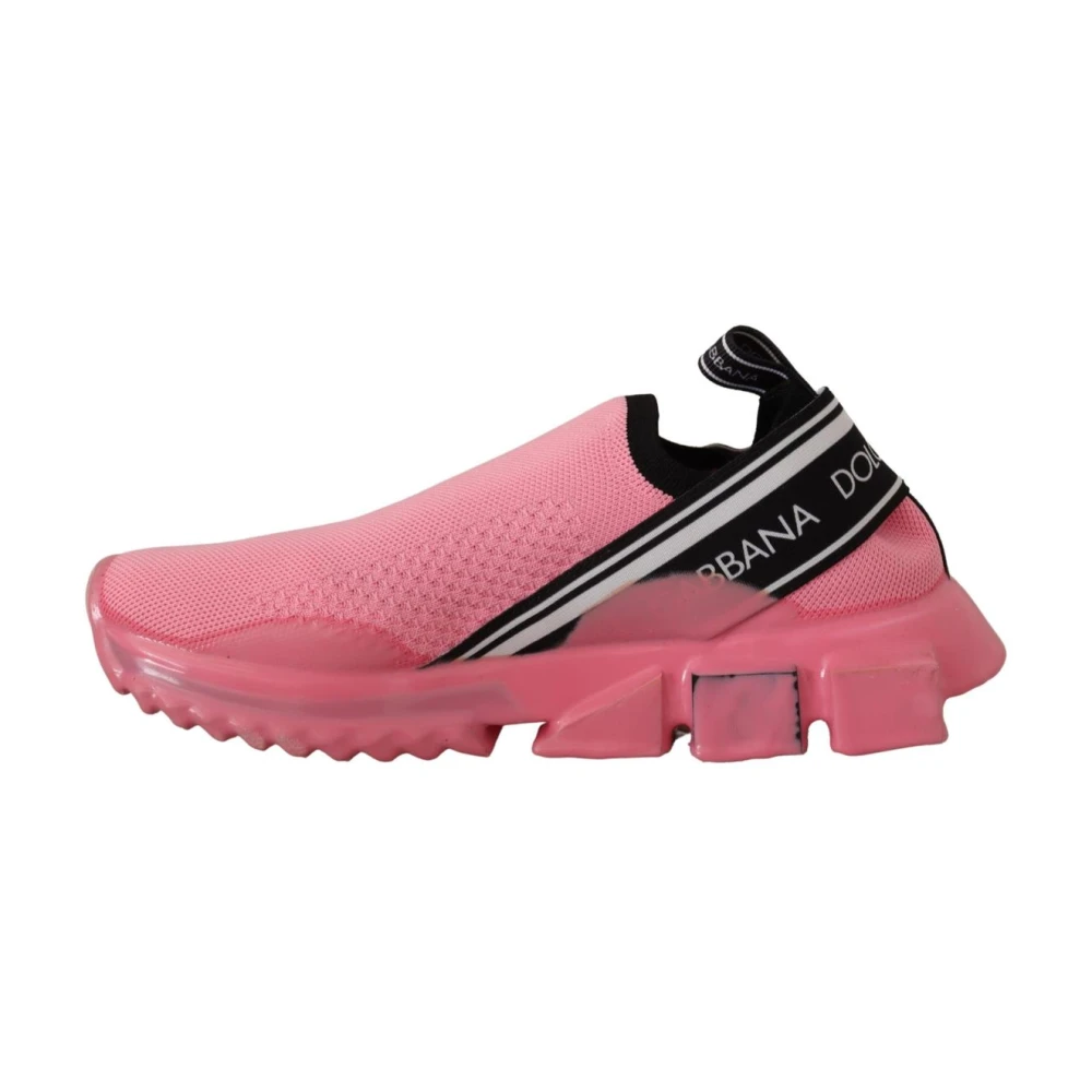 Dolce & Gabbana Women's Pink Sneakers, 2 1/2 Uk, Sorrento Slip-On Trainers