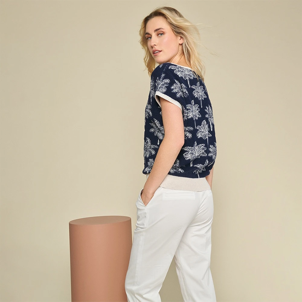 Marie Méro Tropische Palmboomprint Trui Multicolor Dames
