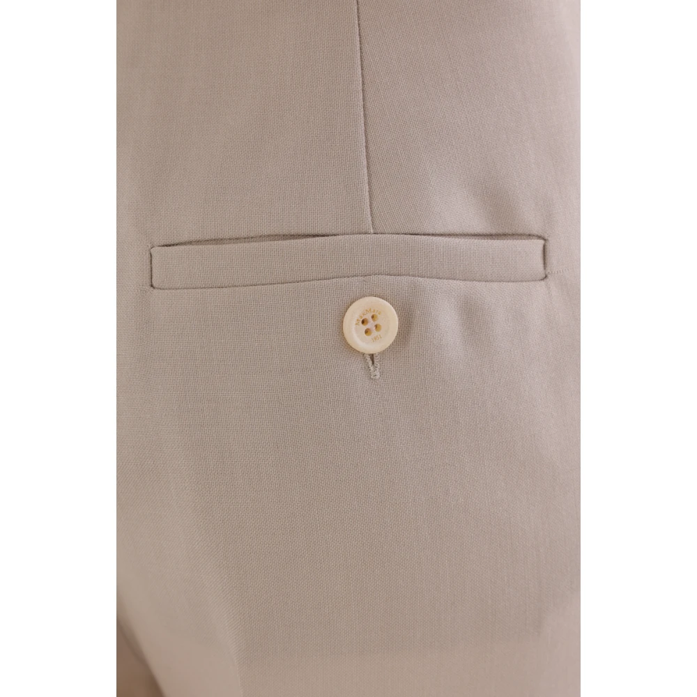 Max Mara Beige Mohair en Zijden Broek Beige Dames