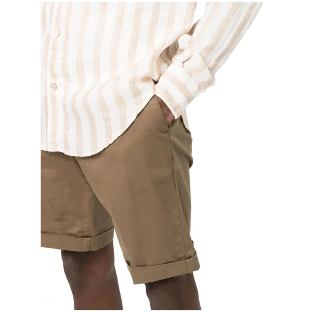 Briglia Beige Katoenen Bermuda met Darts Brown Heren