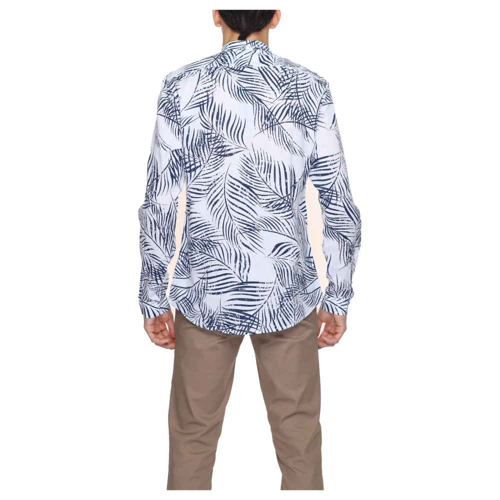 Antony Morato Blauwe Bloemenoverhemd Lente Zomer Mannen Blue Heren