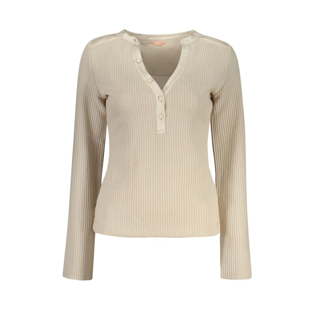 Guess Women's Beige V-Neck Knitwear, M, V-Neck Jumper