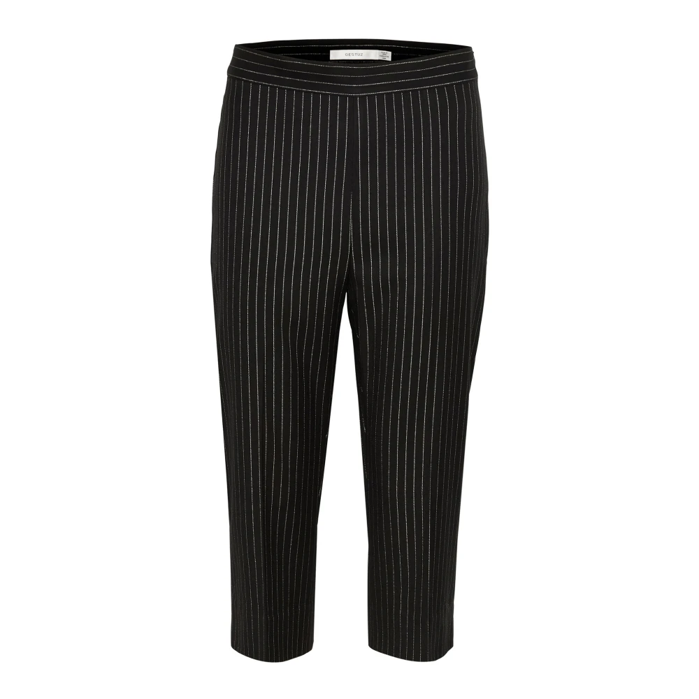 Gestuz Gestreepte Hoge Taille Korte Broek Black Dames