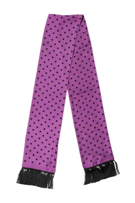 Polka Dot Fringes Neck Foulard Scarf