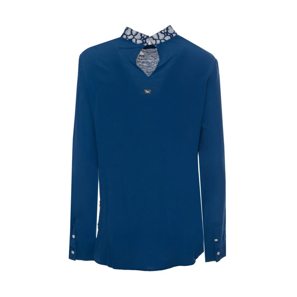 Harmont & Blaine Blouse met hoge hals en lange mouwen Blue Dames