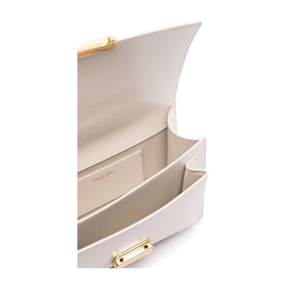 Golden Goose Ivoorleren handtas met gouden hardware White Dames