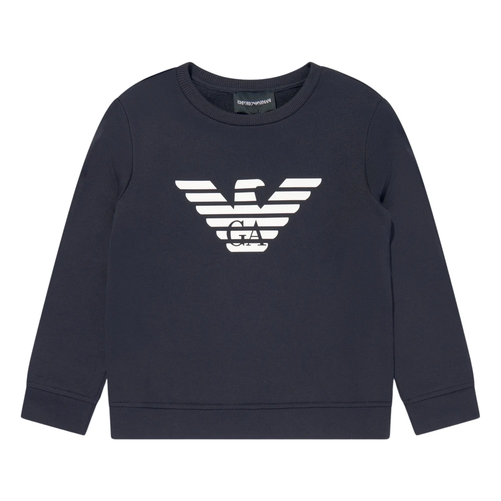 Emporio Armani Unisex Kids Blue Eagle Logo Sweatshirt - Kids Sweatshirts - 10 Y - Kids