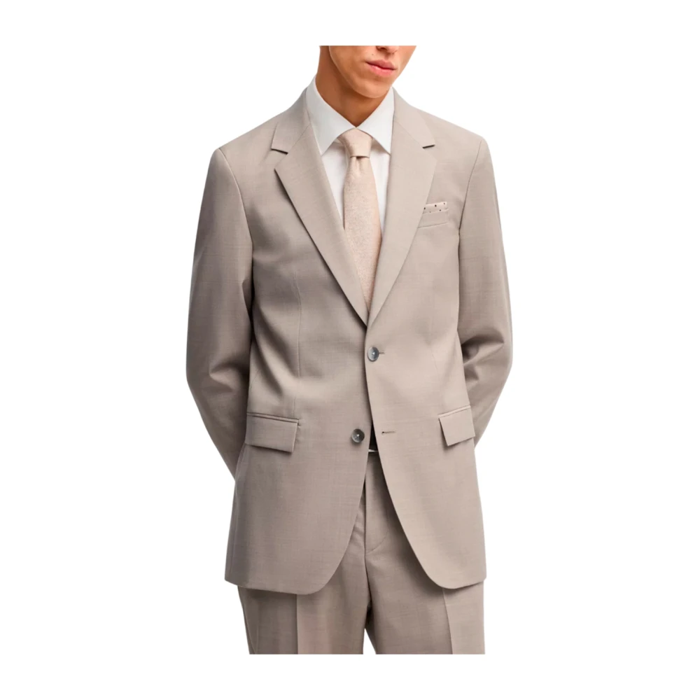 Boss Single-Breasted Pak Beige Heren