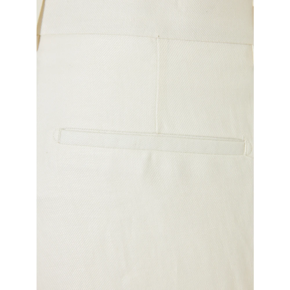 Barba Linnen broek met zakken White Heren