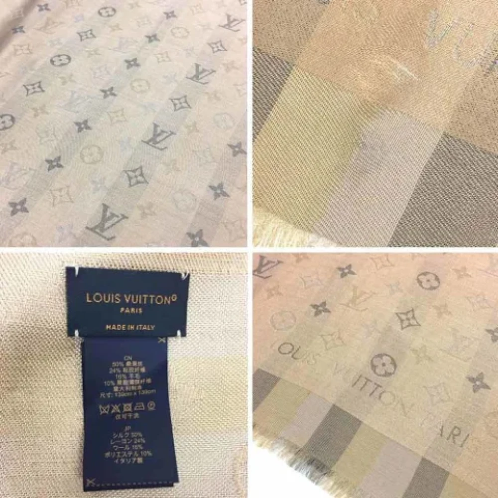Louis Vuitton Vintage Pre-owned Wool scarves Beige Dames