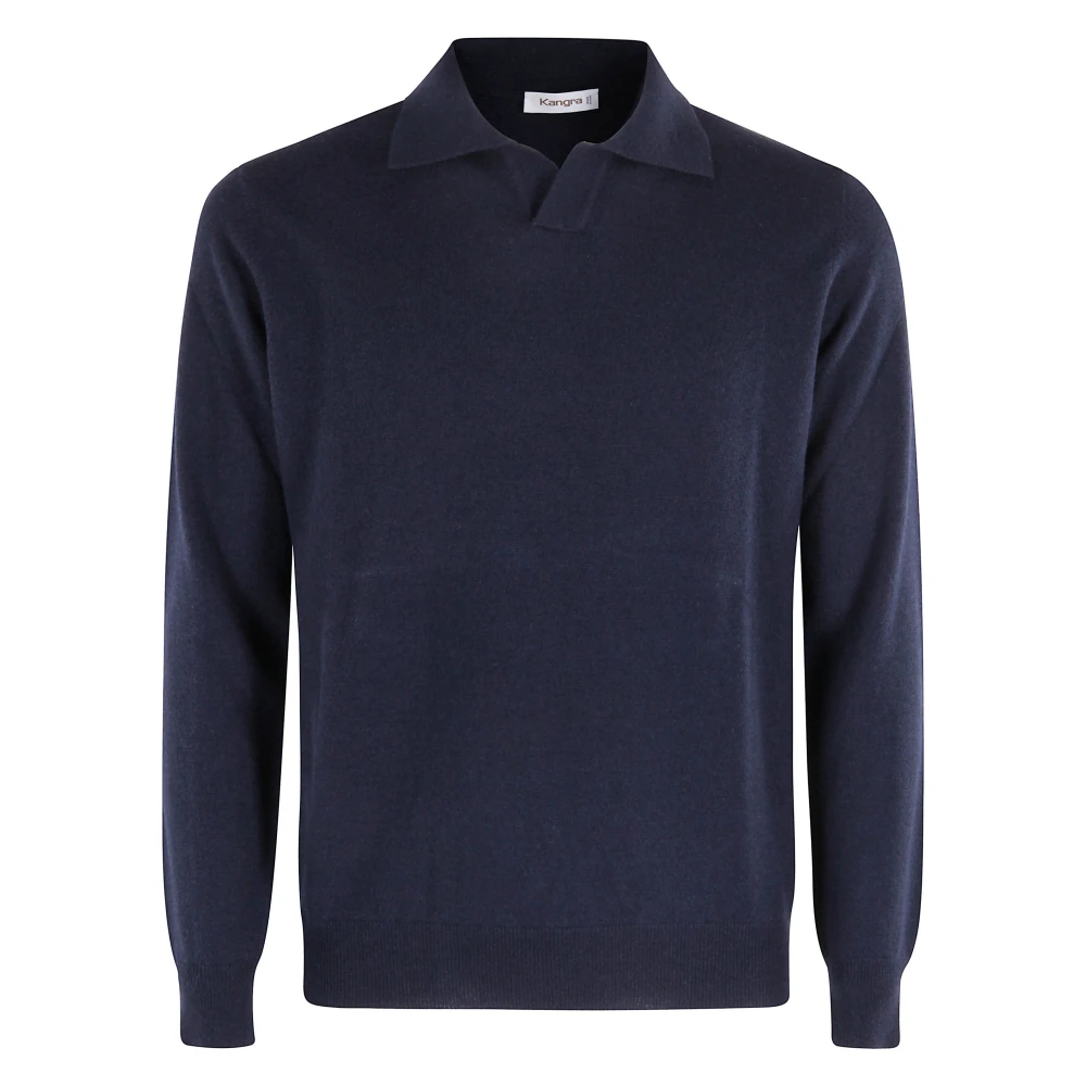 Kangra Blue Polo Rasata Calata - Male - V-Neck Knitwear - 4XL - Knitwear