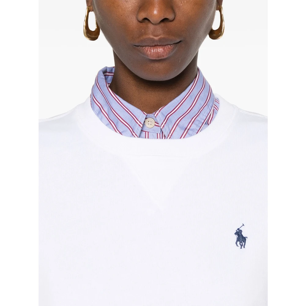 Polo Ralph Lauren Witte Sweater met Exclusieve Pony Borduursel White Dames