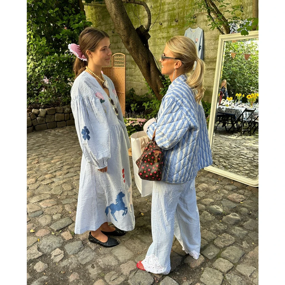 Sissel Edelbo Caro Katoenen Jurk Blue Dames