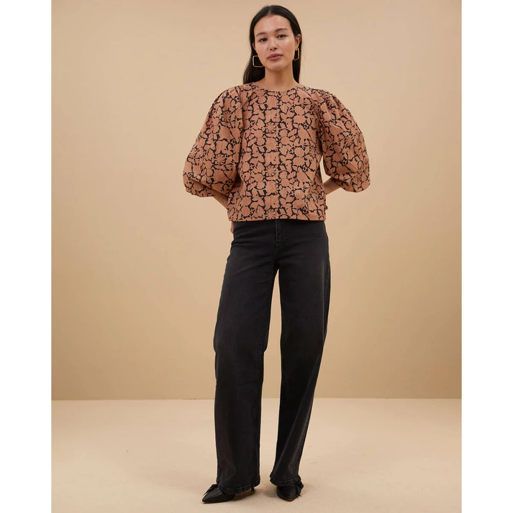 By-Bar Anika Blouse Lange Mouw Top Red Dames