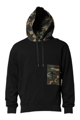 Svart Camo Huva Tröja Tröja