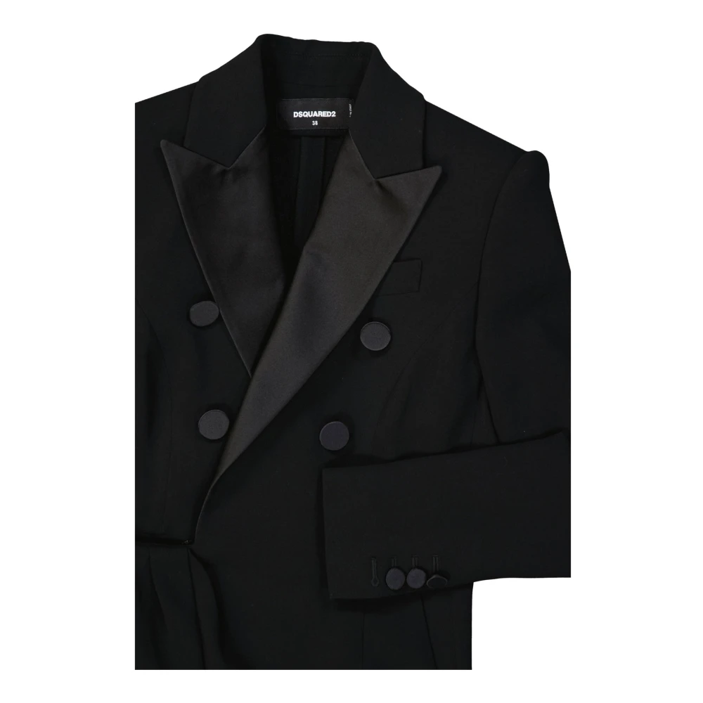 Dsquared2 Elegante Midi Jurk met Zakken Black Dames