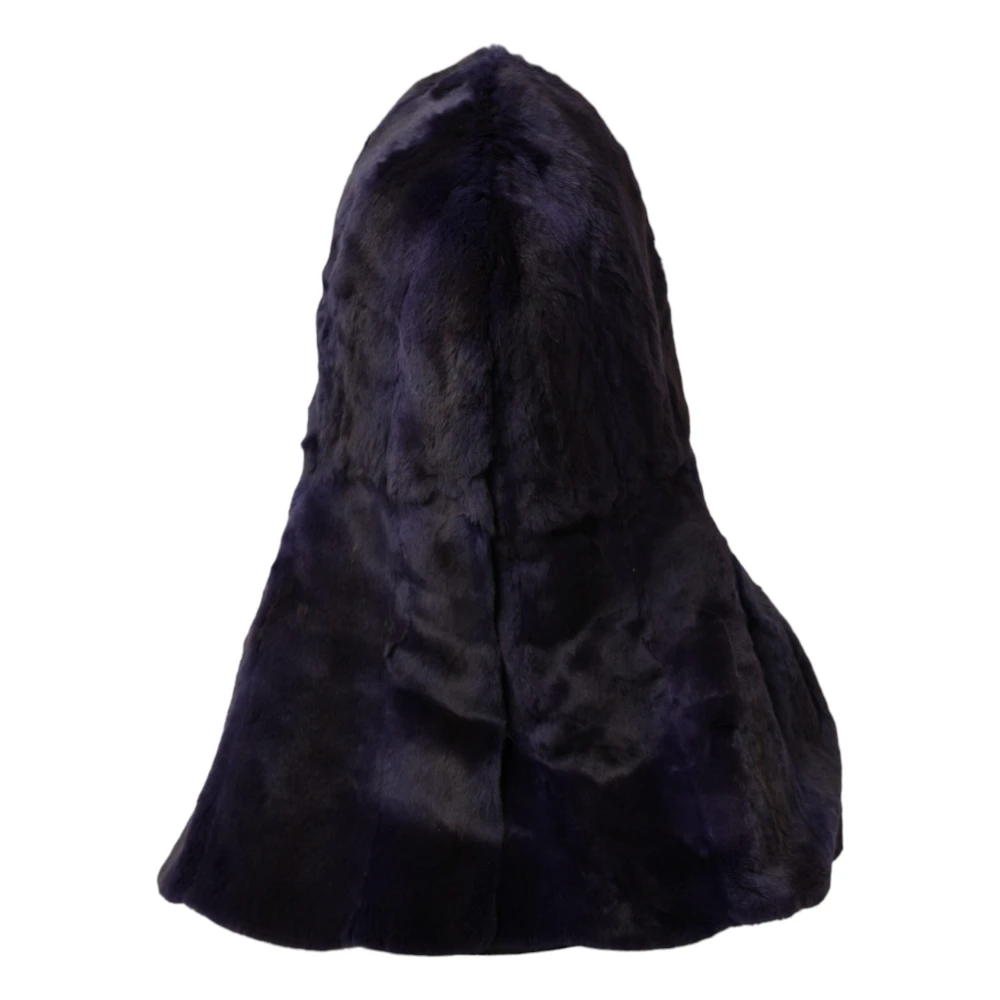Dolce & Gabbana Zwarte Wezel Bont Hoofddeksel Pet Black Unisex