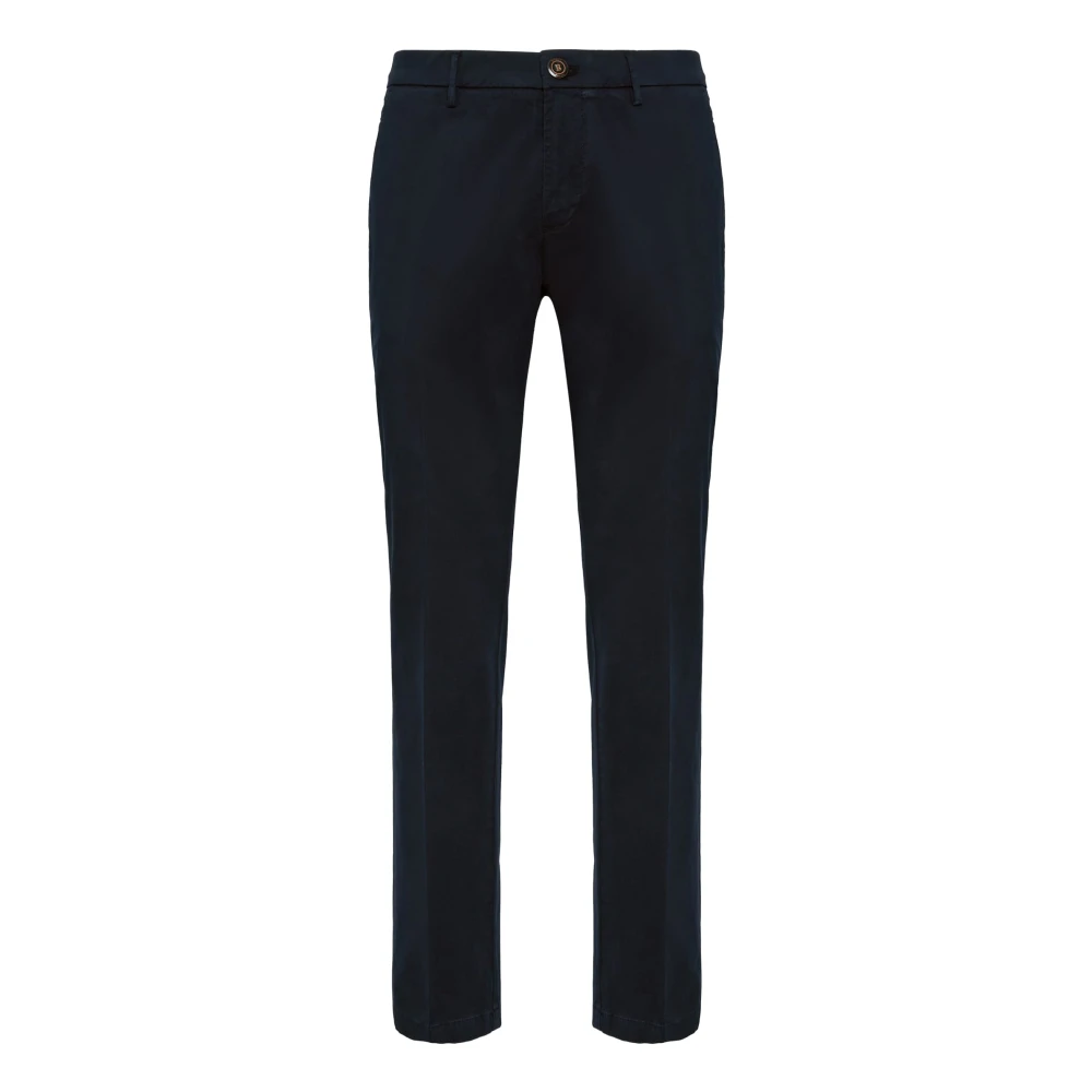 Boggi Milano Mannelijk Blauw Broeken Heren, W34, Katoen, Stretch Katoenen Broek
