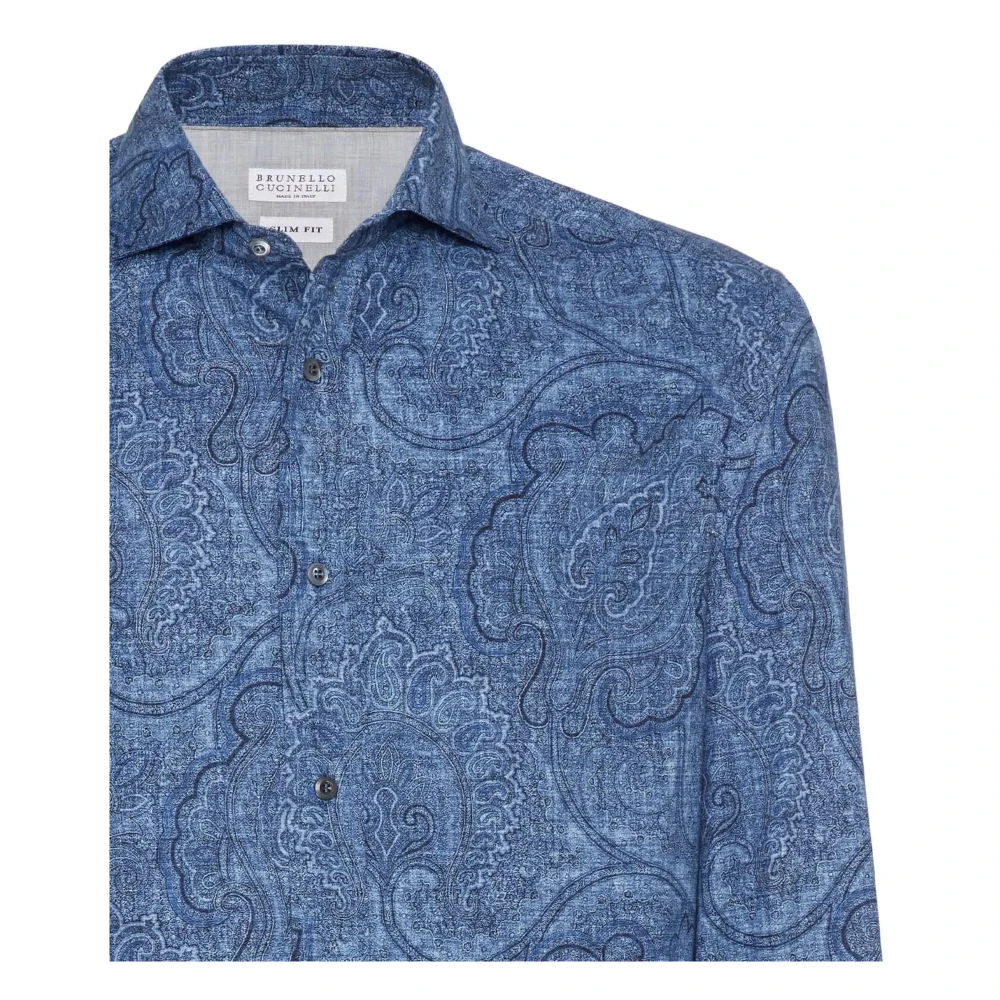 BRUNELLO CUCINELLI Stijlvolle Shirt C001 Blue Heren