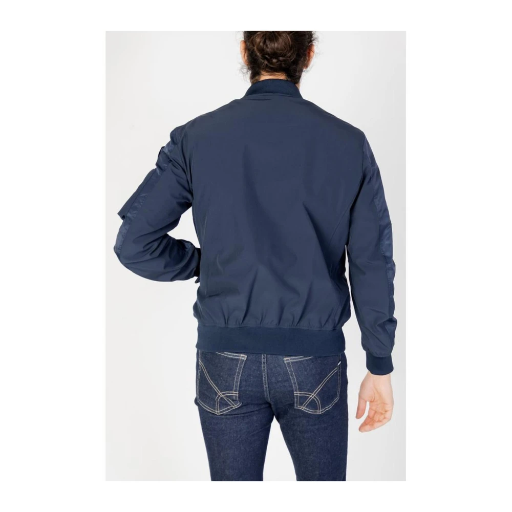 Blauer Blauwe Polyamide Jas met Polyester Voering Blue Heren