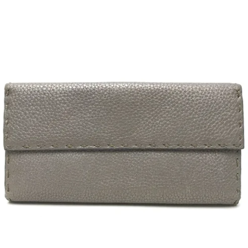 Fendi Vintage Pre-owned Leather wallets Gray Dames
