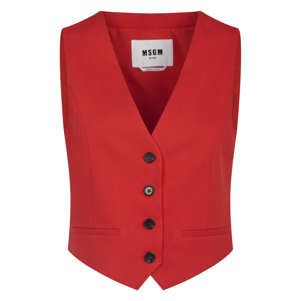 Msgm - Jackets > Vests - Red - Msgm - Modalova