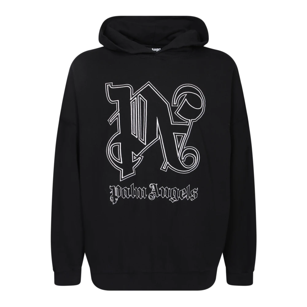 Palm Angels Men's Black Monogram Logo Sweatshirt - Hoodies - Xs - Sweatshirts & Hoodies