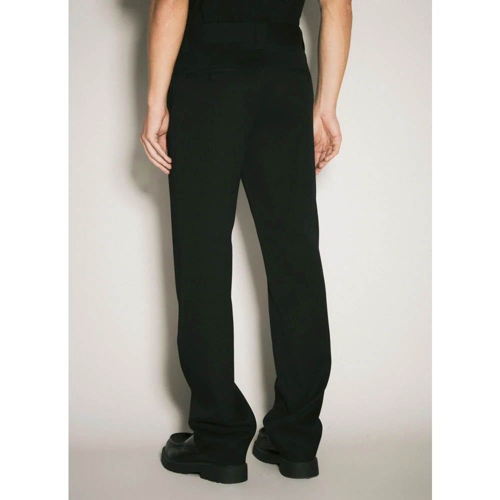 Lanvin Wollen Twill Maatwerk Broek Black Heren