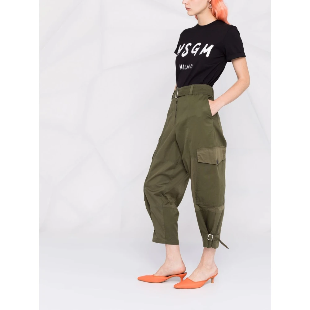 Msgm Katoenen T-shirt Black Dames