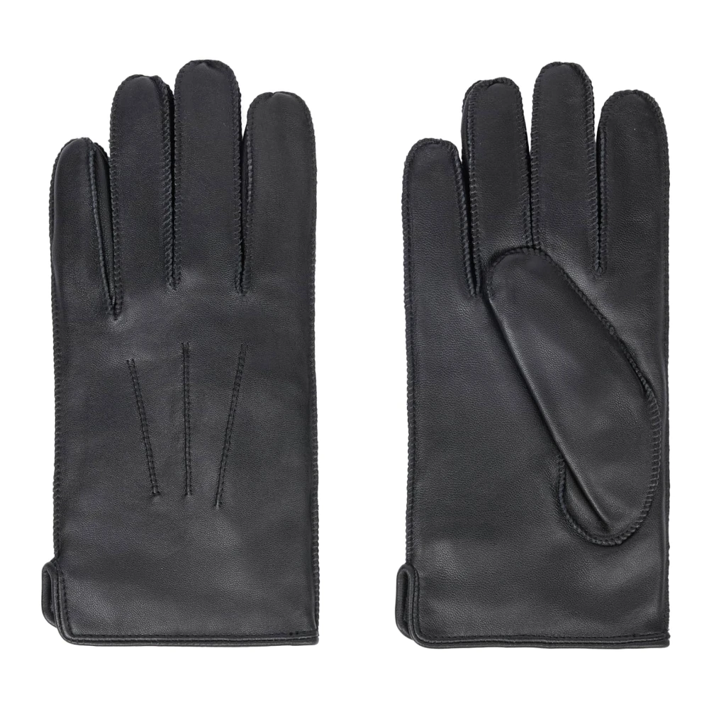 Boggi Milano Leren Handschoenen Black Heren